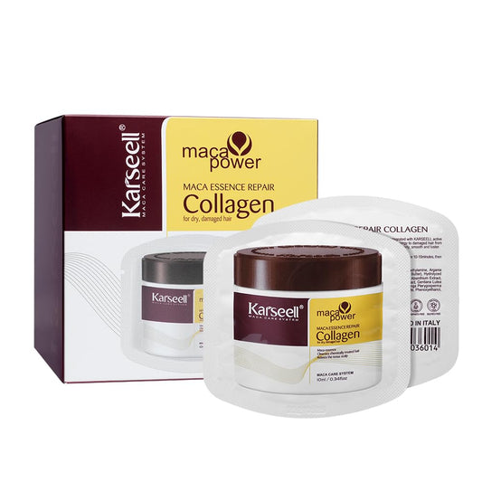 Karseell Collagen Hair Mask Deep Repair Conditioning Argan Oil Collagen Hair Masks for Dry Damaged Hair All Hair Types 10ml/ 0.34oz (24 packs)