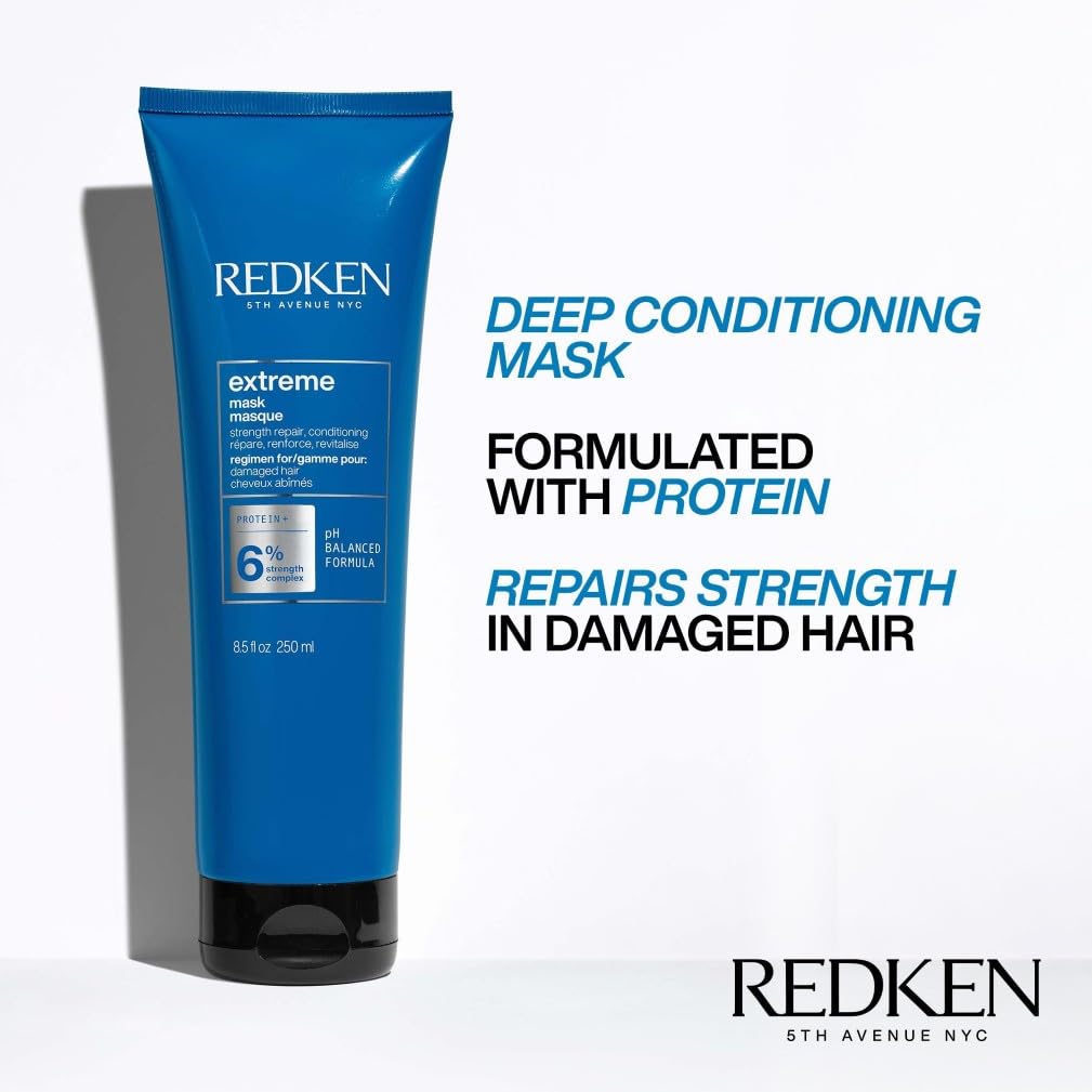 Redken REDKEN Hair Mask Treatment, Fortifies & Strengthens Distressed Hair, Extreme, 250 ml