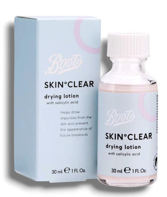 Generic Bōots | Skin Clear Drying Lotion | With Salicylic Acid | This Targeted Drying Lotion Helps Clear Blemishes and Prevent Future Breakouts | 30mL