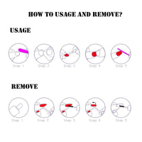 Cubahop 24pcs French Square Glitter Powder Fake ToeNails Nude False Toenails Glossy Pink White Toe Nail Tips for Women and Girls (Red 1)