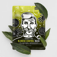 BARBER PRO BLEMISH CONTROL Mens Face Mask Bamboo Sheet Facial Hydration Prevent Breakouts & Improve Skin Texture Cica & Niacinamide Natural Vegan Skincare 100% Biodegradable Multi Award Winning Brand