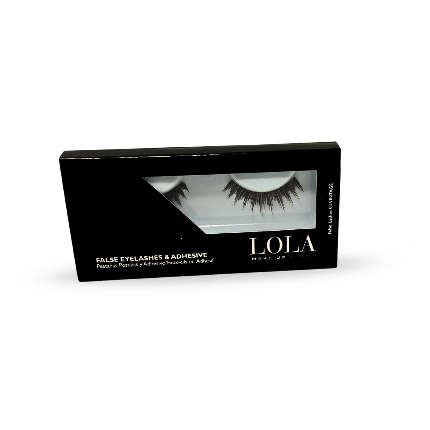 Lola Make Up by Perse False Eyelashes – Reusable Lightweight Strip Lashes with Adhesive, Easy to Apply & Comfortable All-Day Wear - [03 - Vintage]