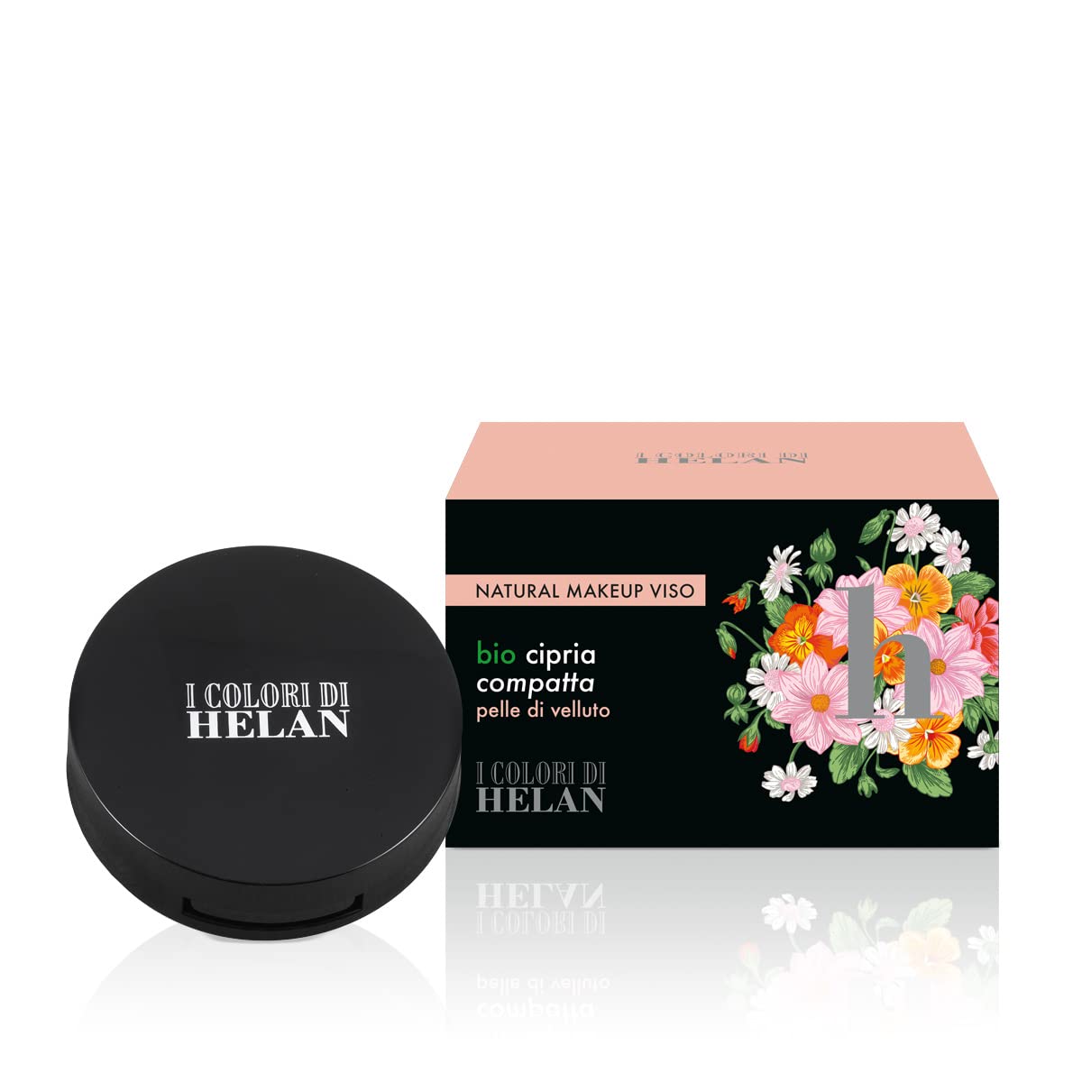 Helan I Colori - Bio Compact Setting Powder for Long-Lasting, Matte Makeup with Jojoba Oil and Sweet Almond Oil, Light and Transparent Pressed Powder for Velvety and Radiant Skin - Made in Italy, Iuta