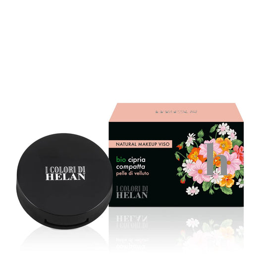 Helan I Colori - Bio Compact Setting Powder for Long-Lasting, Matte Makeup with Jojoba Oil and Sweet Almond Oil, Light and Transparent Pressed Powder for Velvety and Radiant Skin - Made in Italy, Iuta