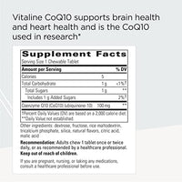 Integrative Therapeutics Vitaline CoQ10 100 mg - Supports Brain and Heart Health* - Dairy Free - Vegan - Tropical Fruit Flavored - 30 Chewable Wafers