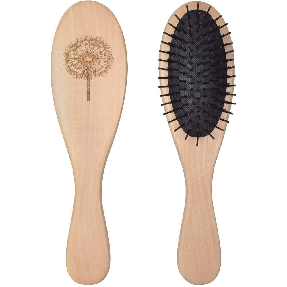 Azeeda 'Single Dandelion' Wooden Hairbrush (HA00055794)