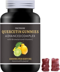 Fraction One Quercetin Gummies Enhanced with Bromelain, Vitamin C - Quercetin 1000mg - 120 Gummies - 60 Servings - Quercetin Complex - Quercetin Supplement -Antioxidant Supplement for Immune Support