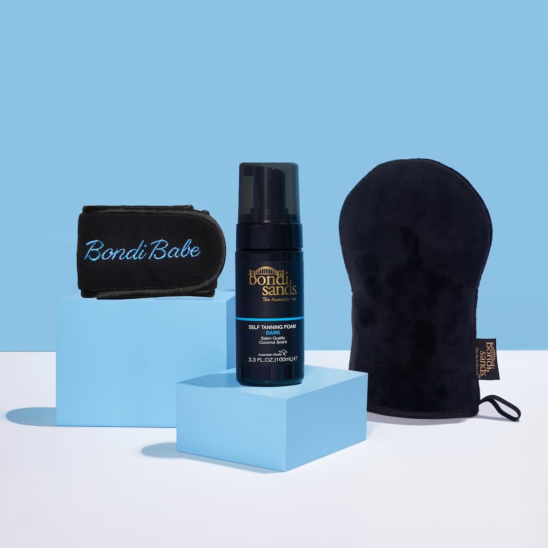 Bondi Sands Get Glowing 3 Piece Starter Kit Dark | Self Tan Set | Australian Made | Vegan & Cruelty Free