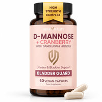 HERA VITALITY D-Mannose & Cranberry Capsules for Women – Urinary Tract & UTI Support Supplement – Bladder Control & Urinary Health Complex with Hibiscus & Dandelion – 60 Vegan Capsules