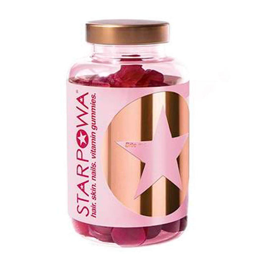 STARPOWA Starpowa Hair Skin and Nails Vitamins - Vitamin Gummies for Growth, Strength & Radiance - Packed with Biotin, Zinc, Vitamins A, C, D, E, B12 & Aloe Vera - Plant-Based, Gluten-Free - Berry, 60 Chews