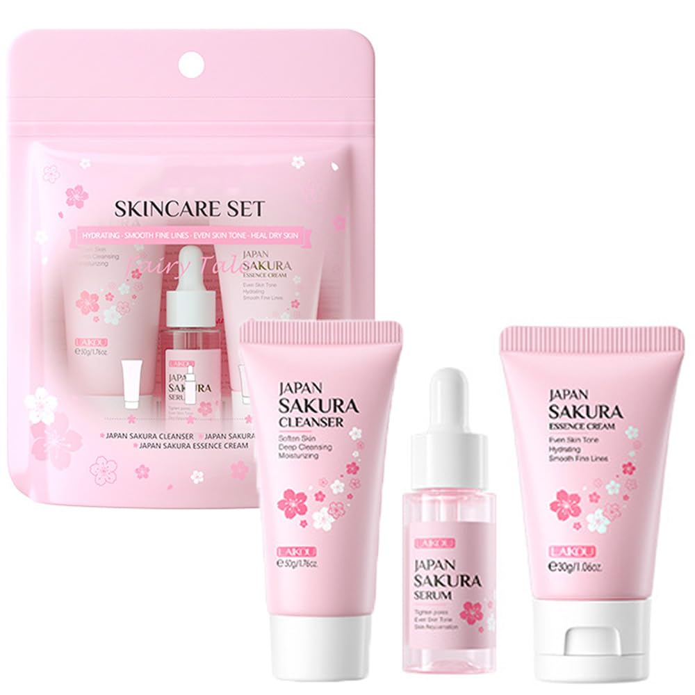 Mornery Skincare Gift Set for Teenage Girls - Skin Care Set Includes Cleanser,Serum,Essence Serum - Skin Daily Facial Care Beauty Products For Women (SetA-3Pcs)
