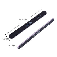 Lictin Pack of 16 Professional Nail Files Double Sided Emery Board (120/240 Grit)(Black)