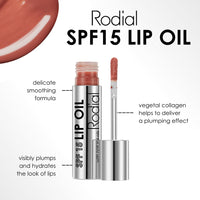 Rodial Lip Oil SPF 15 - Nourishing, Collagen-Infused, Protecting Lip Care for All Skin Types - Dewy Moisture and UV Protection - Super Glossy and Tinted, 4ml