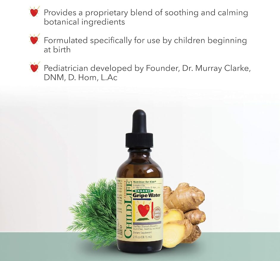 Child Life's Organic Gripe Water for Babies and Newborns, Gluten-Free, 59ml