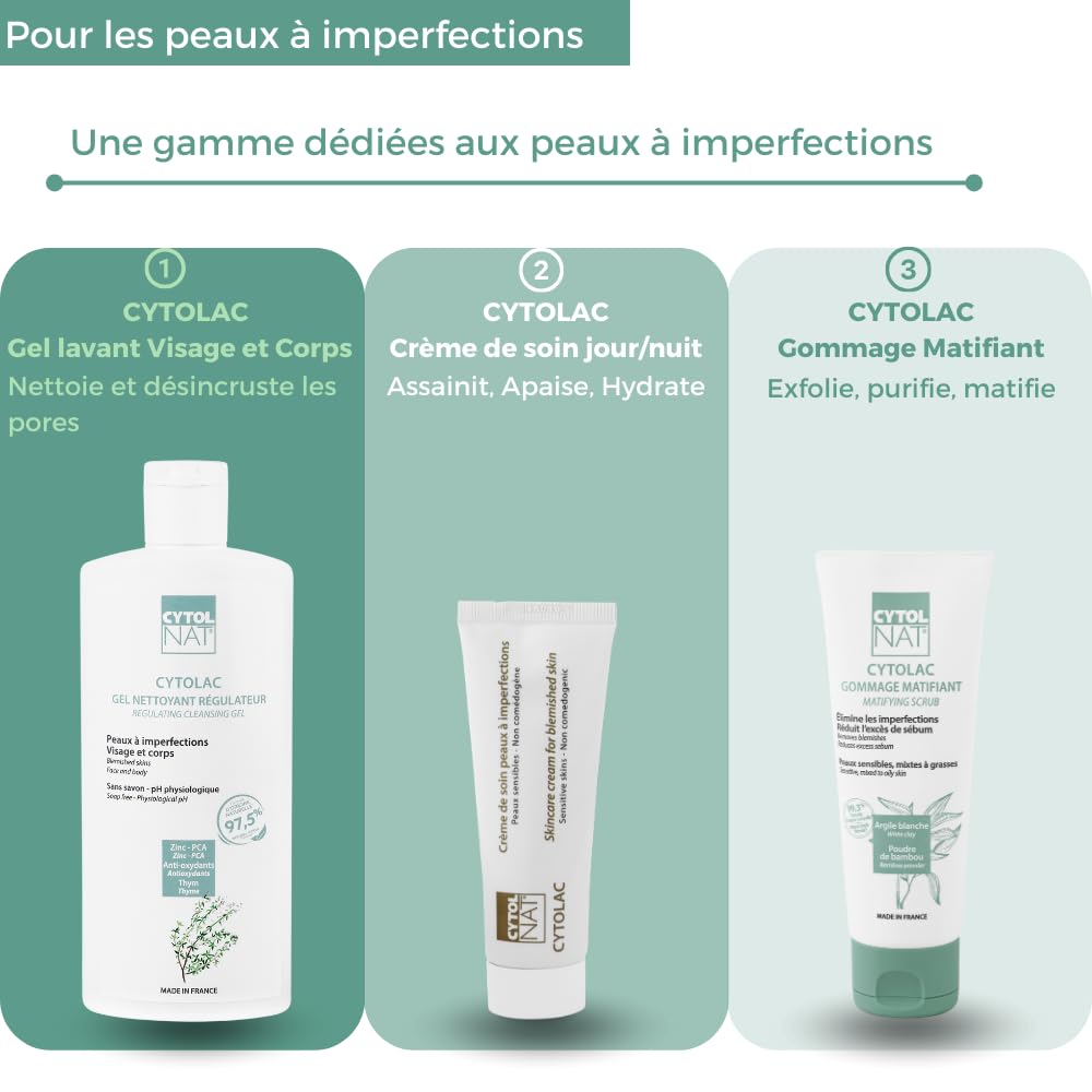 Cytolnat CYTOLNAT - Cytolac Mattifying Scrub - Care for sensitive, combination to oily skin - Eliminates imperfections - Reduces excess sebum - 75ml
