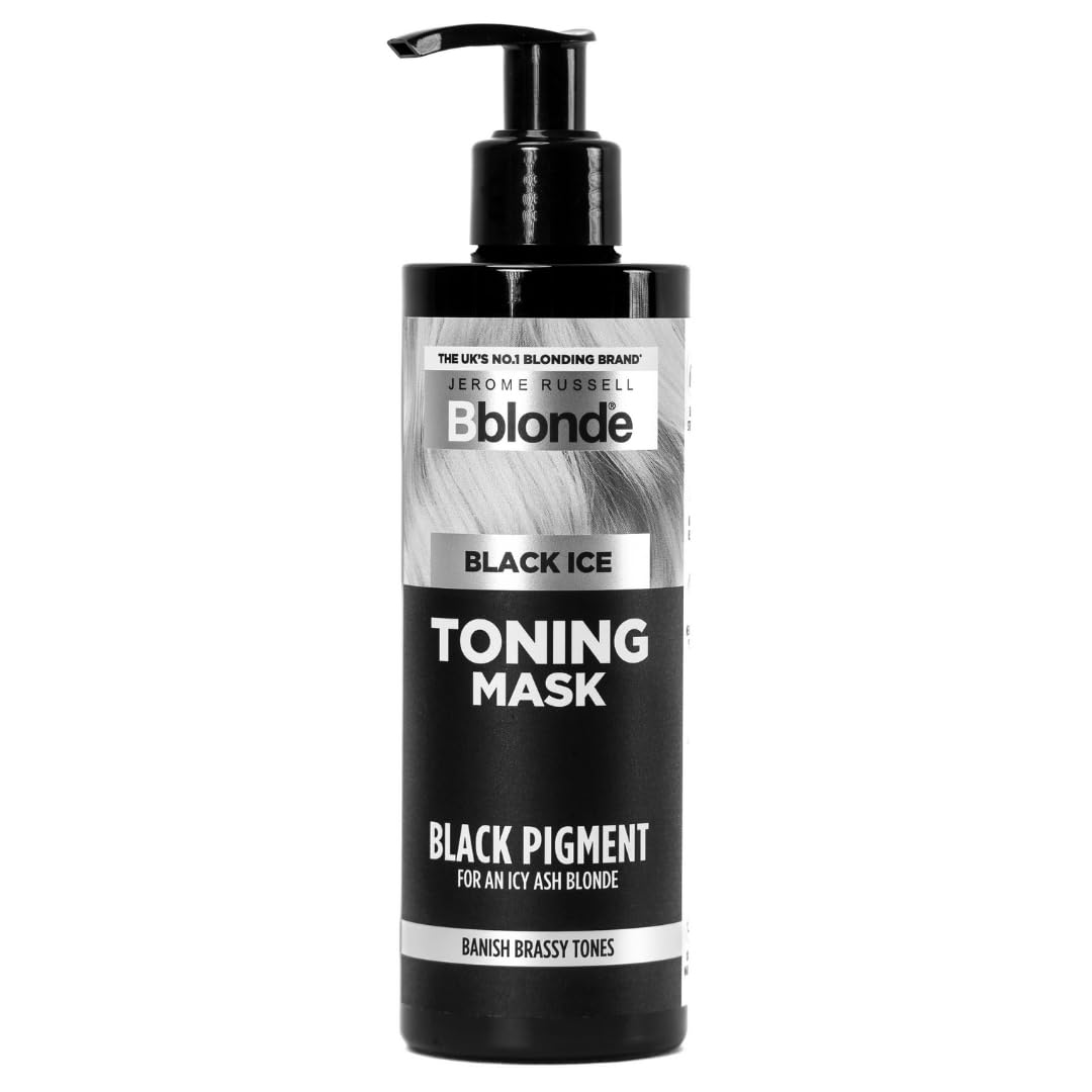 Jerome Russell Bblonde BLACK ICE Toning MASK | Neutralises Yellow & Orange Tones for Icy Silver Blonde Finish | Nourishing Formula with Soy, Rice Proteins & Jojoba Oil | Sulphate-Free | 250ml