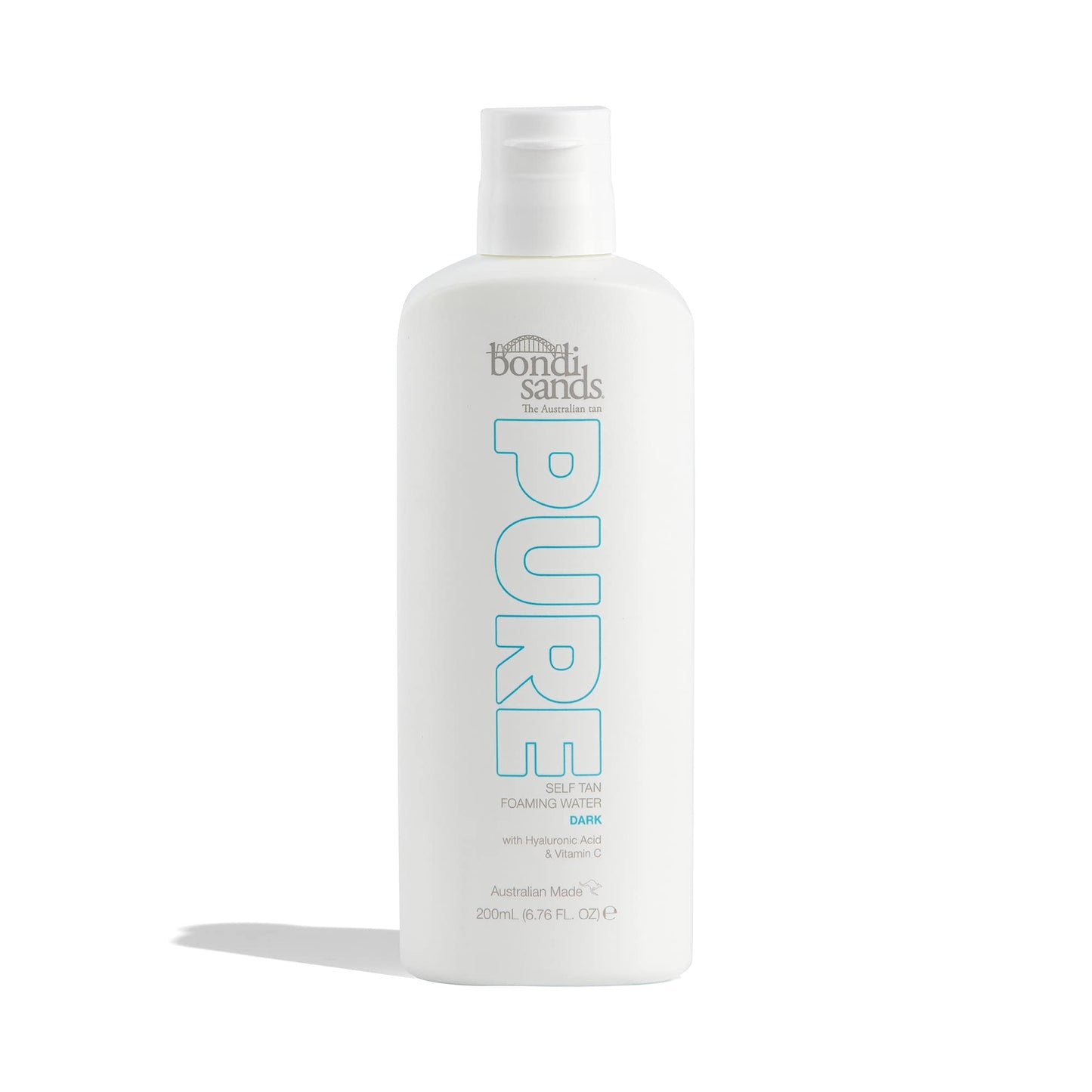 Bondi Sands PURE Dark Self-Tanning Foaming Water | Hydrating Formula Gives a Natural, Flawless Tan, Enriched with Hyaluronic Acid and Vitamins C + E, Vegan + Cruelty Free | 200 mL/6.76 Oz