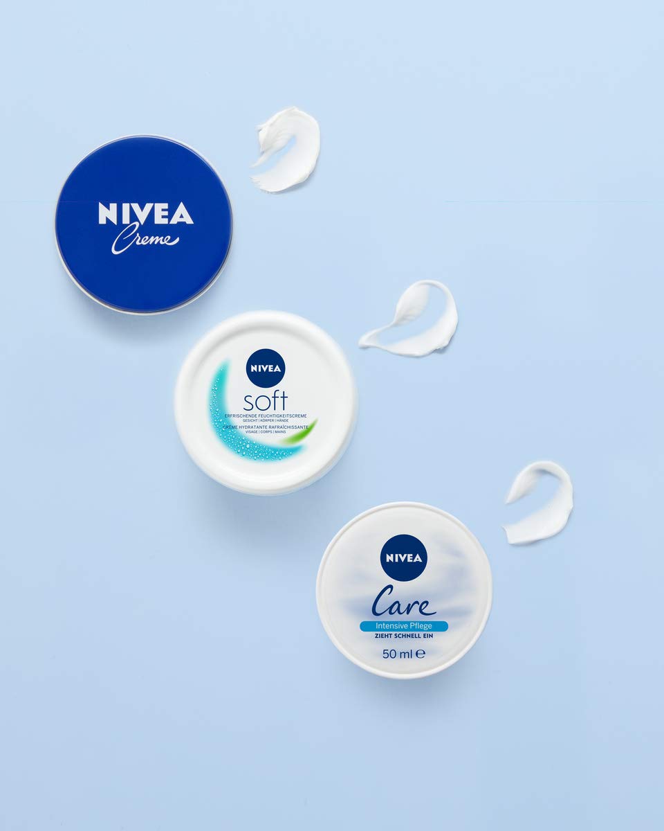 NIVEA Soft Refreshing Moisturising Cream (50 ml), Nourishing Soft Cream with Vitamin E and Jojoba Oil, Fast Absorbing Skin Cream