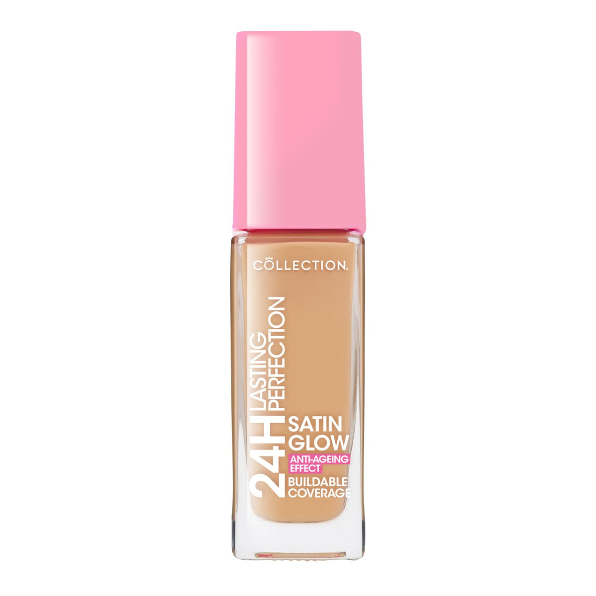Collection Cosmetics Lasting Perfection Satin Foundation, Full Coverage, Anti-Ageing Effect, 24 Hour Wear, Contains Hyaluronic Acid, 27ml, Maple Neutral