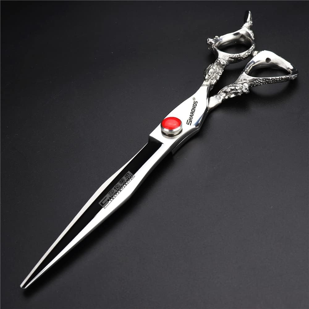 SHARONDS 7" 7.5" 8" Professional Hairdressing Scissors Barber Salon Hair Cutting Dragon Shears (Large) (7.5 inch dragon scissors)