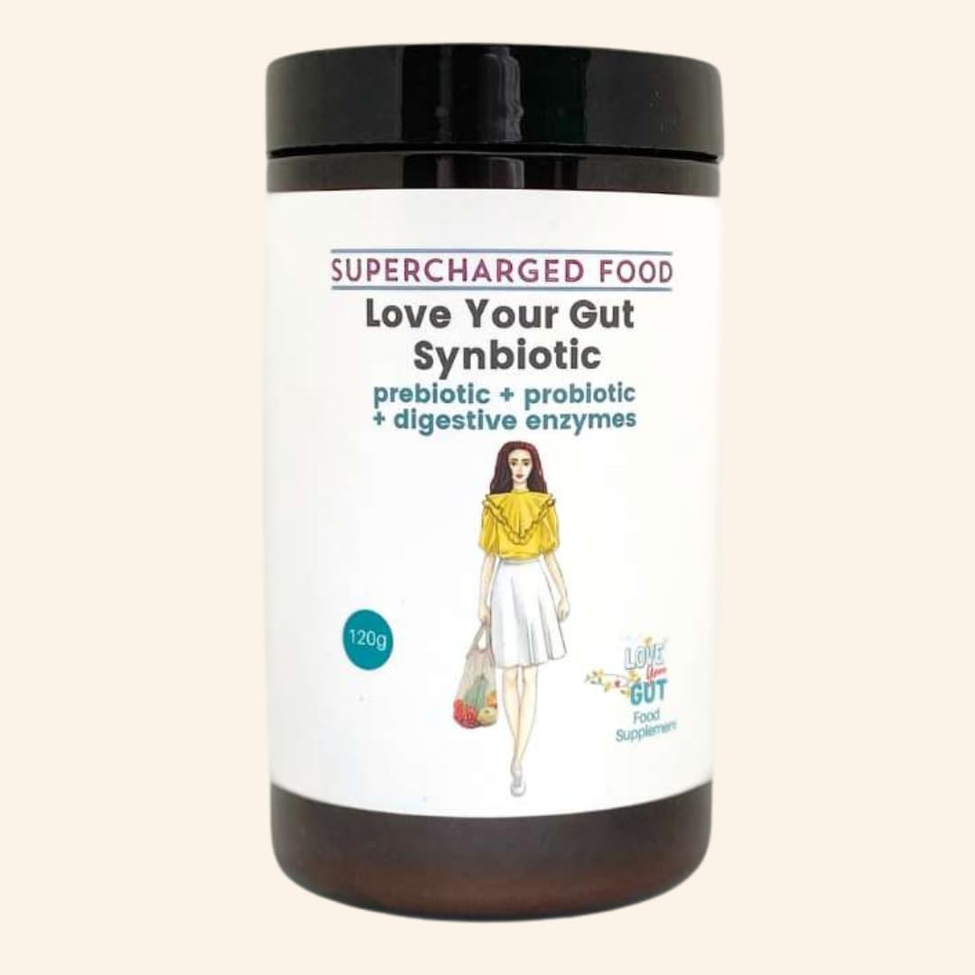 Supercharge Your Gut Love Your Gut Synbiotic – Probiotic + Prebiotic Blend | Gut Health Supplement | Supports Digestion & Immunity | by Lee Holmes, Supercharged Food UK