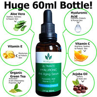 Pro-Elegance Hyaluronic Acid Serum for face 60ml Bottle Anti ageing & wrinkle Cruelty Free Best Pure Liposome Moisturiser with Vitamin C Green Tea Vitamin E & Organic Jojoba Oil