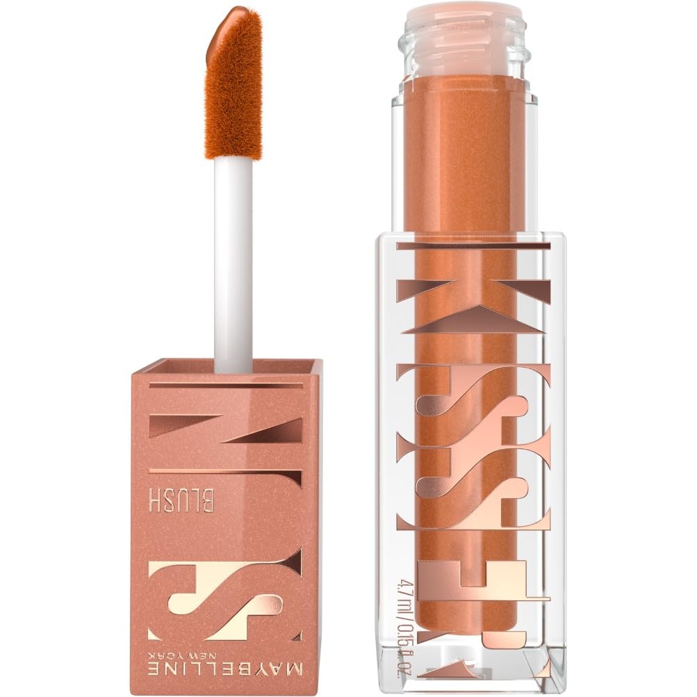 Maybelline New York, SUNKISSER, Multi-Purpose Illuminating Liquid Blush, Blush, Highlighter and Bronzer, Healthy Glow, Tanned Complexion, Glowy Makeup, Shade: Summer in the City - 4.7 ml