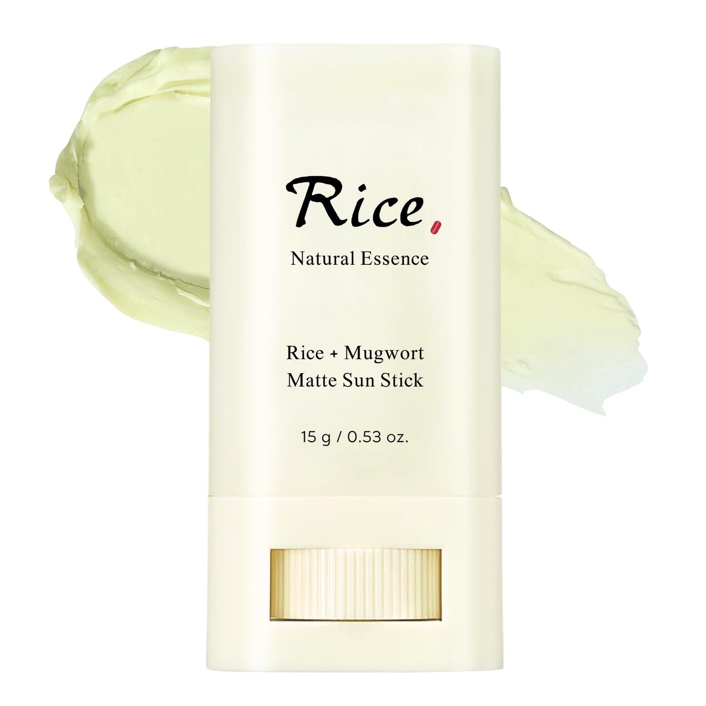Matte Sun Stick SPF 50: Mugwort+Rice, Sunscreen Stick for Face & Body, Natural Roll on Sunscreen SPF 50, Waterproof Sun Cream Factor 50, Silky & Smooth, No White Cast, 15g