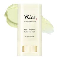 TBeautfave Matte Sun Stick SPF 50: Mugwort+Rice, Sunscreen Stick for Face & Body, Natural Roll on Sunscreen SPF 50, Waterproof Sun Cream Factor 50, Silky & Smooth, No White Cast, 15g