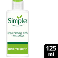 3 x 125mL | Simple Kind To Skin Replenishing Rich Moisturiser 125ml | 12 Hrs Moisturisation | For All Skin Types | 3 Pack