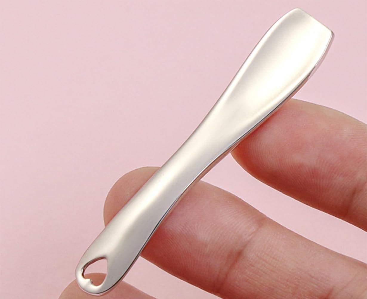 OHEETU 3Pcs Silver Metal Eye and Face Cream Applicators Makeup Cream Spoon Roller Stick T-Shaped Eyes Facial Massager Sticks Cosmetic Skin Care Tools