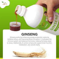 Ved Ginseng Liquid Food Supplement (500 ml) - with Siberian & Panax Ginseng - Supports Energy and Vitality - for Improved Concentration.