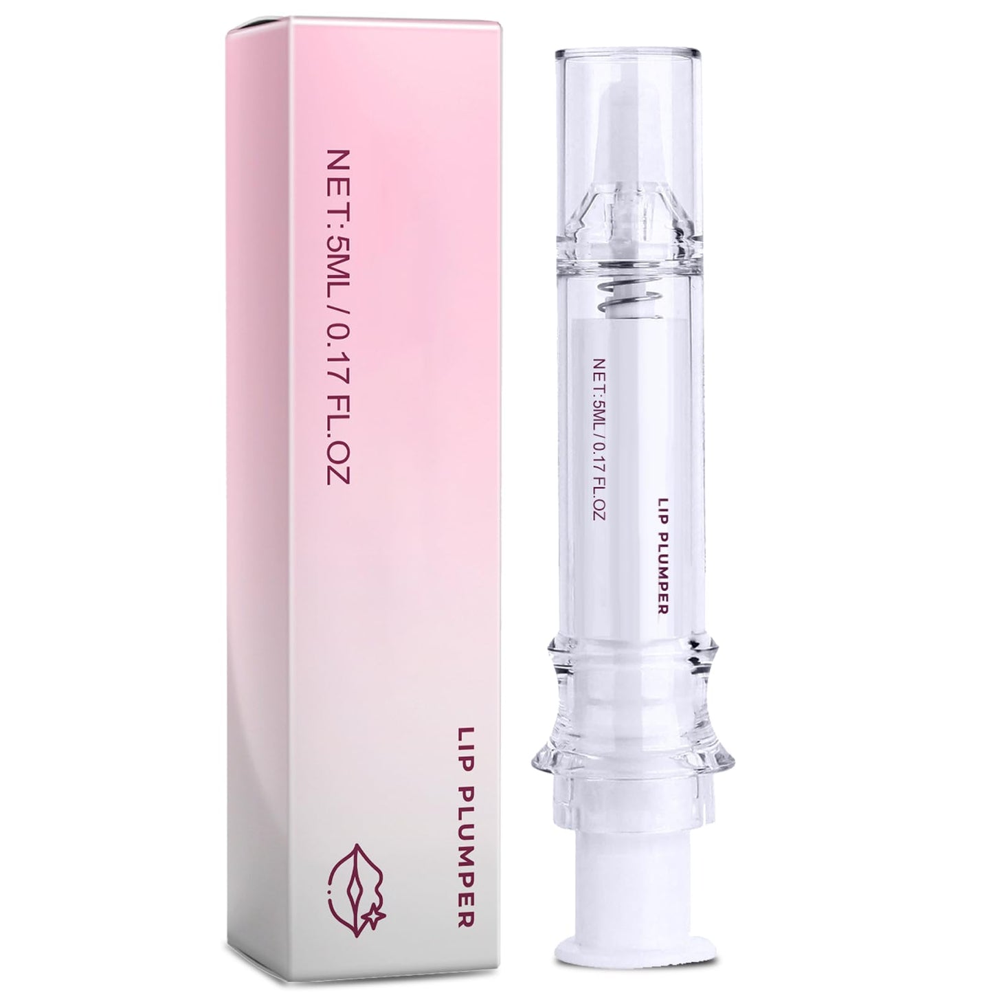 Lip Plumper, Plumping Lip Gloss, Clear Lip Serum Balm, Day & Night Lip Essence Oil for Lips Filler, Hydrating Nourishing Soothing Cooling, Non-Sticky, Reduce Lip Lines Enhance Lip Elasticity, 5ml