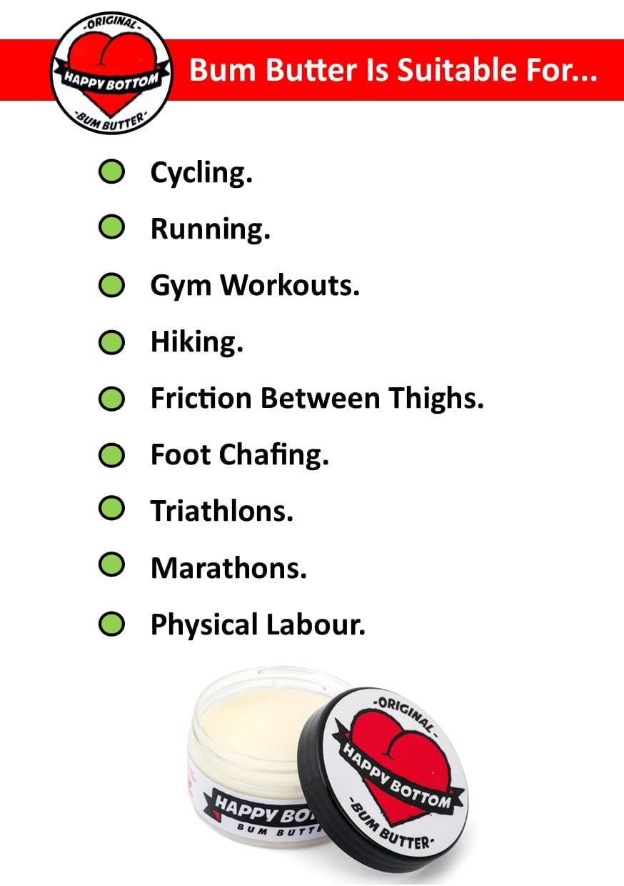 Bum Butter Anti-Chafing Cream | Natural Ingredients for Cycling, Running & More | Perfect for Men and Women