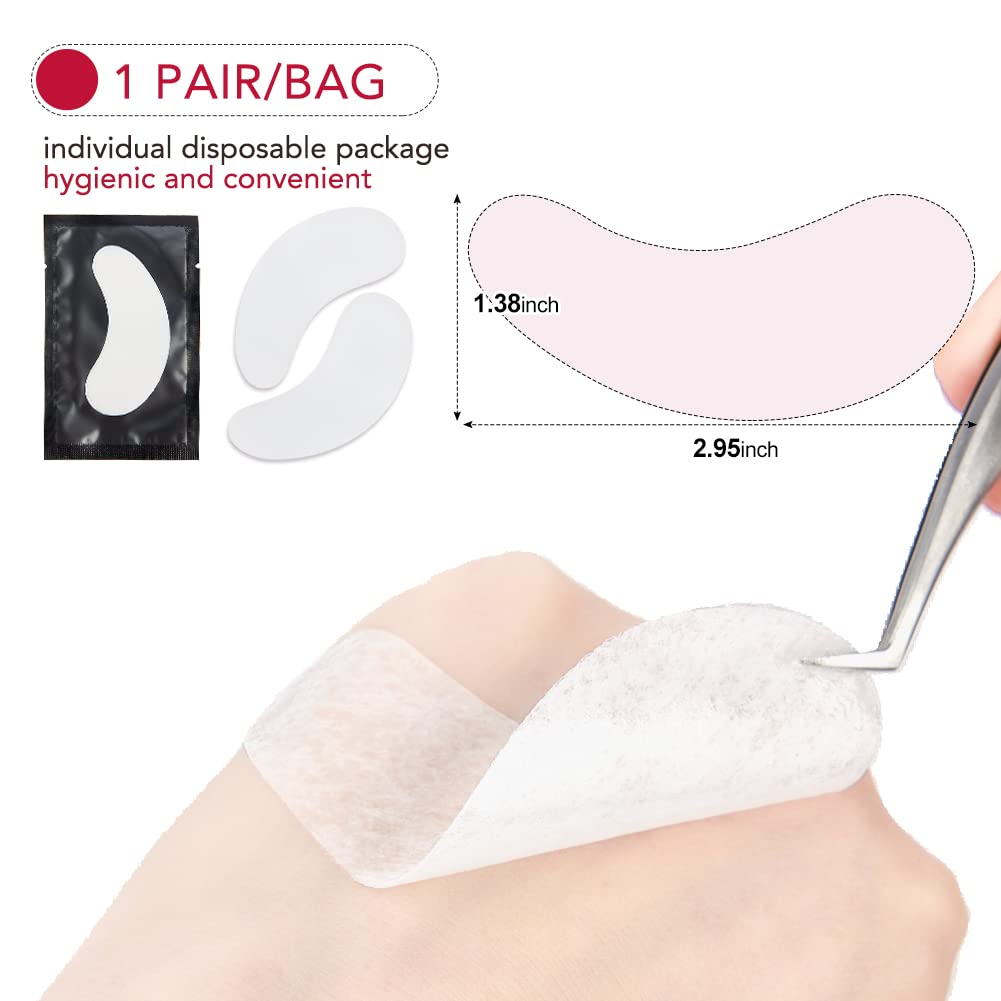 Lunamoon 50Pairs Eyelash Extension Pads Under Eye Gel Pads Lash Pads Lint Patches Under Eye Patches Eye Pads for Eyelash Extensions (BlackOR)