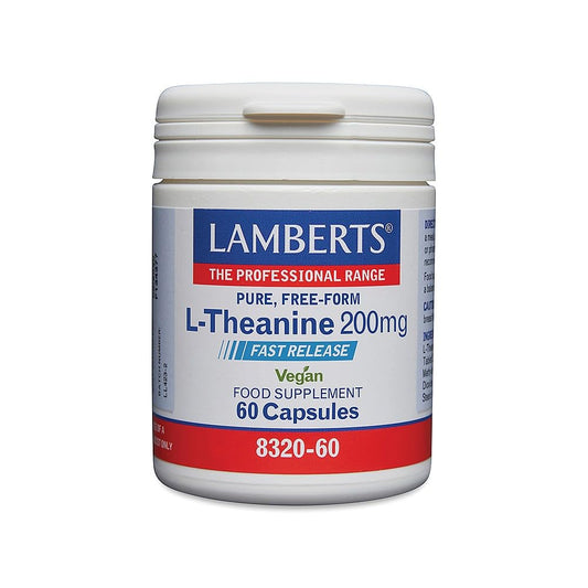 Lamberts L-Theanine Capsules – 200mg Pure L-Theanine from Green Tea – Suitable for Vegans– 60 Vegan Capsules