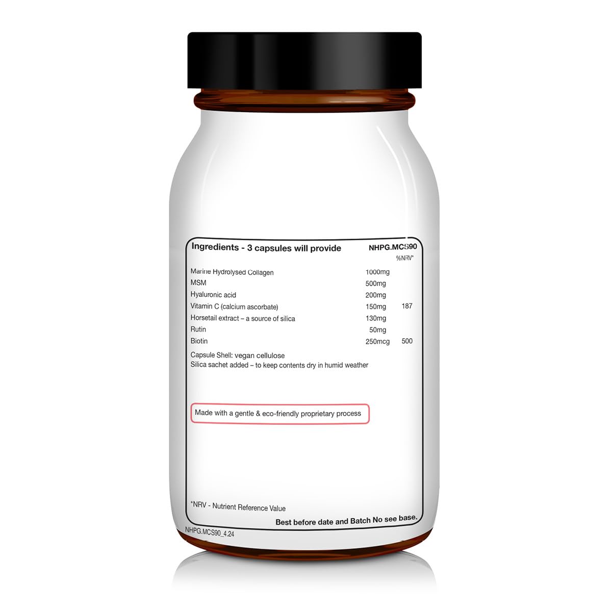 NHP The Natural Health Practice NHP Advanced Marine Collagen Support – Premium Marine Collagen with MSM, Hyaluronic Acid & Rutin for Radiant Skin Anti Aging, Joints, Tendons, Ligaments & Muscle Recovery – 90 Capsules