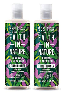FAITH IN NATURE (2 Pack) - Faith in Nature - Lavender & Geranium Conditioner | 400ml | 2 PACK BUNDLE