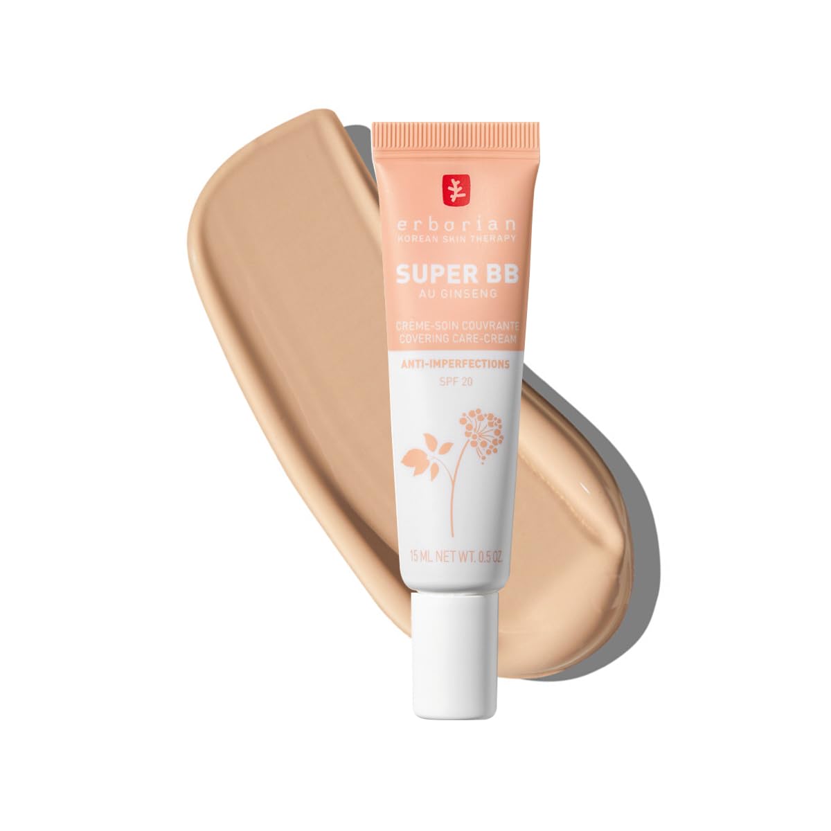 Erborian - Super BB Cream with Ginseng - Full coverage BB cream for acne prone skin - Erborian Korean Skincare - Clair 15 ml