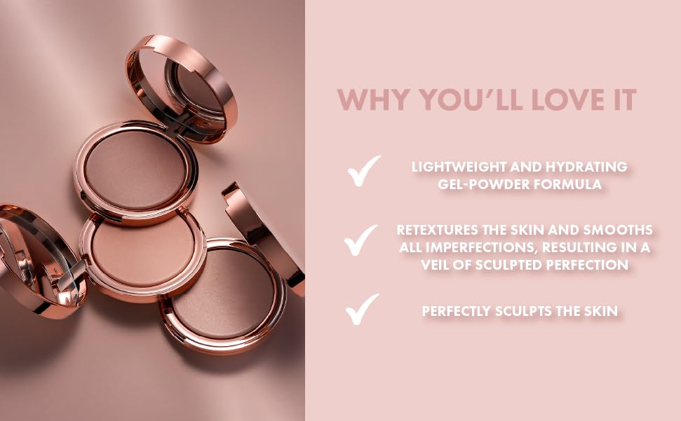 Bellamianta Sculpted Bronzer, Bronzing Powder Makeup, Lightweight & Hydrating Gel, Sculpts & Defines, Weightless, Creamy Texture, Fonda, 70g