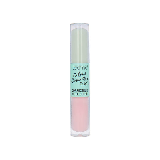 Technic Colour Corrector Concealer Duo Correct Cover Conceal Blemish Correcting (Green/Pink)