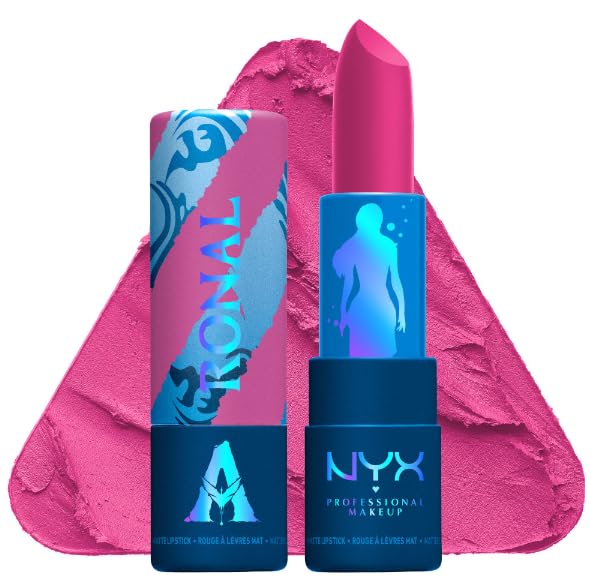NYX PROFESSIONAL MAKEUP NYX Professional Makeup Avatar 2 Collection Limited Edition Eco Friendly, Vegan, All Day Matte Lipsticks- Ronal (Hot Pink)