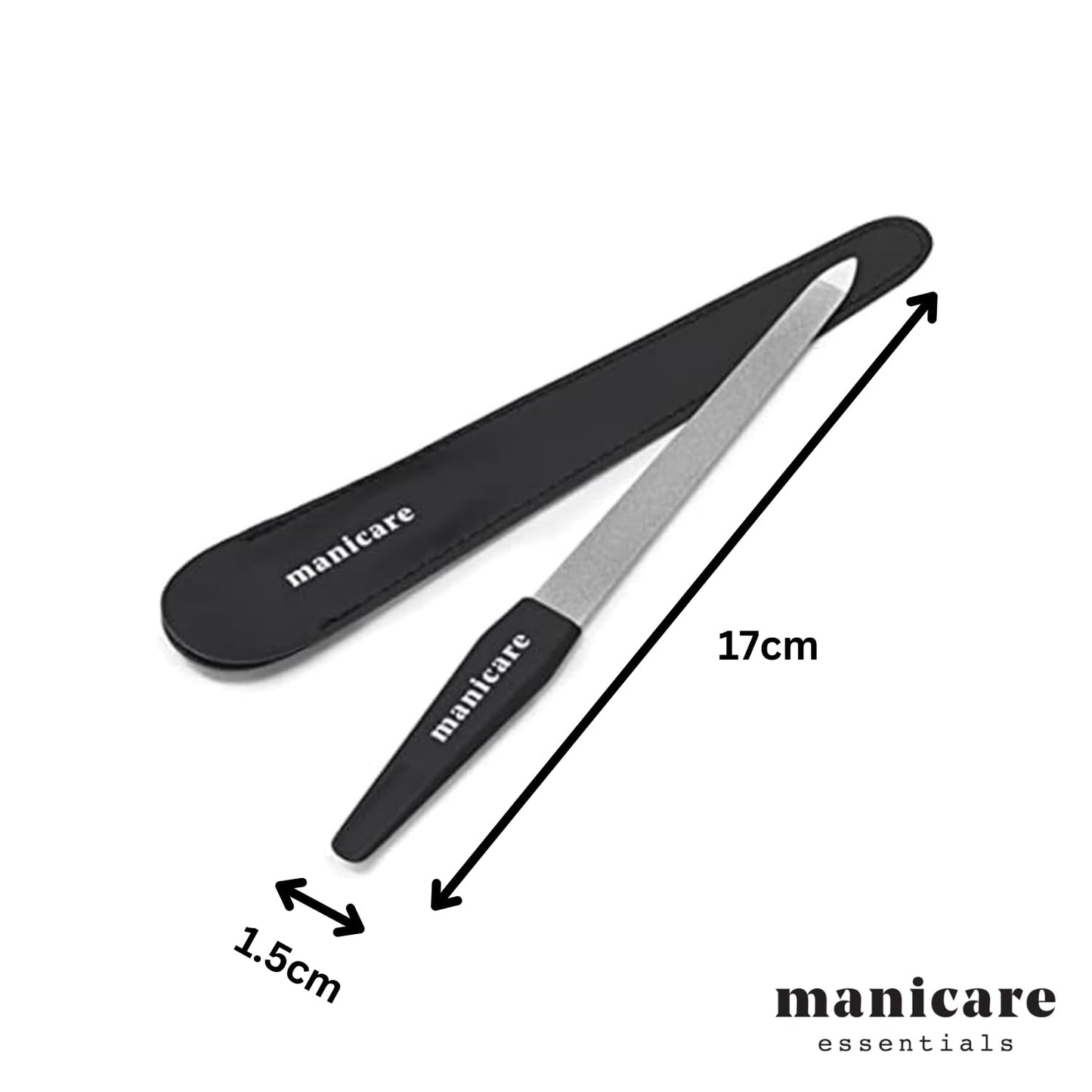 Manicare Sapphire Nail File, Long Double Sided With Coarse and Fine Grit For Shaping and Styling Natural and Artificial Nails, Ideal For Tough Nails, Long Lasting, Perfect For at Home Manicures