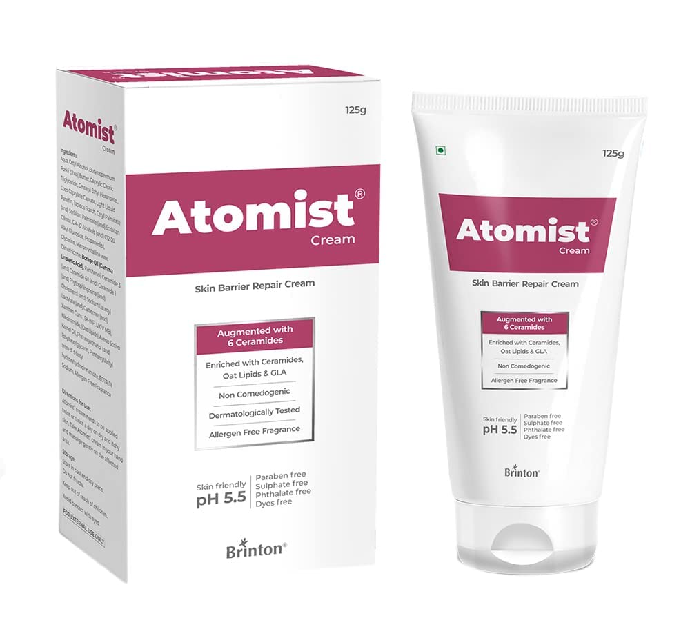 Brinton Atomist Skin Barrier Repair Cream, 125 gm | Enriched with Ceramides, Oats Lipids & GLA