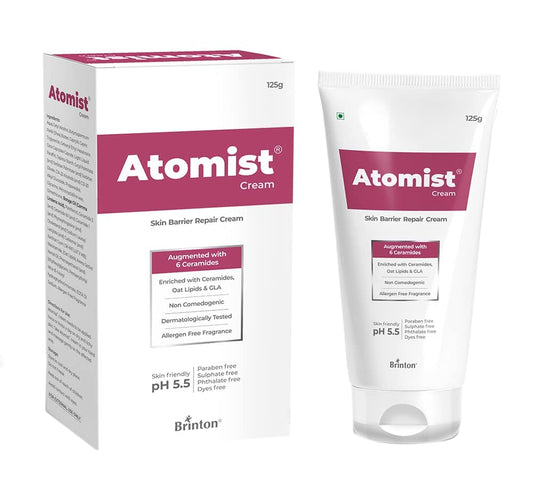 Brinton Atomist Skin Barrier Repair Cream, 125 gm | Enriched with Ceramides, Oats Lipids & GLA