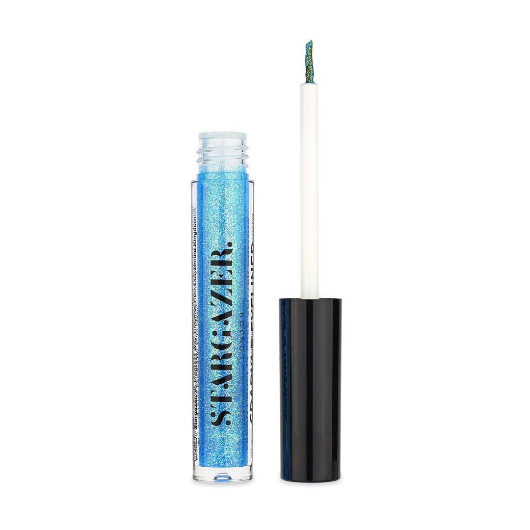 Stargazer Sparkle Vegan Glitter Liquid Eyeliner, Quick Drying Fine Extreme Glitter Colour, Blue