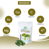 Herbal Magic's Organic Bitter Gourd Powder-Great Green Vegetable-Also Known as Karela, Bitter Melon,Balsam-pear. Free from Fillers & Preservatives- of&G UK Organic Certified- 100g (Pack of 3)
