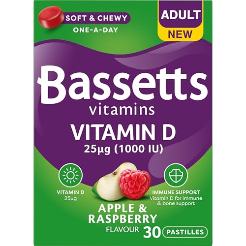 Bassetts Vitamins Adult Apple and Raspberry Flavour Vitamin D 30 Gummy Pastilles
