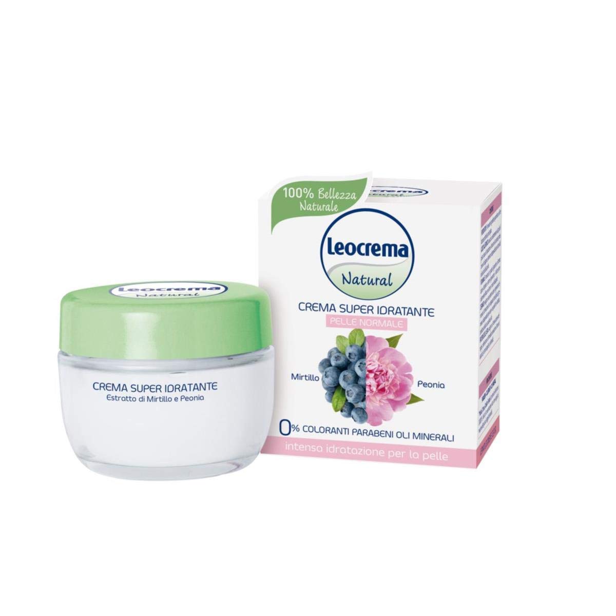 Leocrema Natural Super Moisturizing Face Cream with Blueberry and Peony 50 Ml.