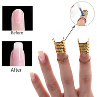 Roshevy 10 PCS Nail Forms Aluminum Nail Art Forms Tips Reusable Nail Extension Guide Protector Nail Accessories Manicure Tool for Acrylic UV Gel French Nail Art Salon Home Use